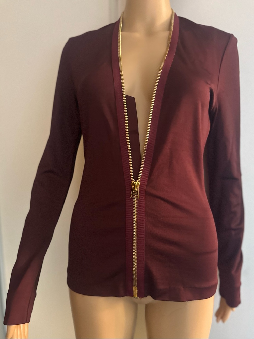 Tom Ford Premium Cherry Silk Blend Blouse - Picture 4 of 12